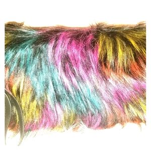 Multi Color Fur Clutch Bag